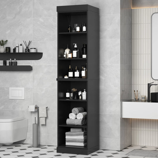 100% Solid Wood Bathroom Storage Cabinet, Adjustable Shelves, 16.5" Wide, 35.75" Tall