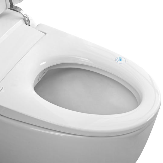 Smart Toilet Bidet Combo with Self-Cleaning Nozzle, Heated Seat, Night Light, Knob Control, Power Outage Flushing, Soft Close