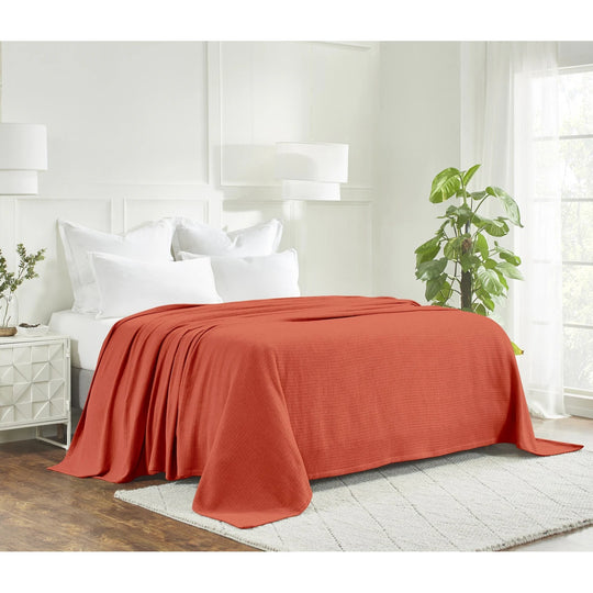 Waffle Weave Honeycomb Knit Soft Cotton Blanket