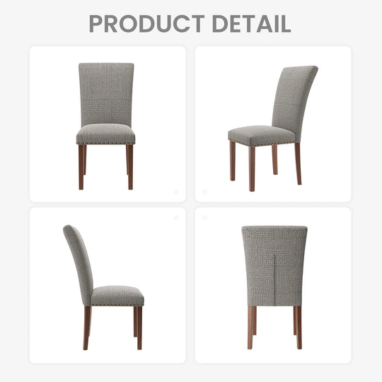 RENEWLINE Dining Chairs, Fabric with Nailhead Trim and Wood Legs