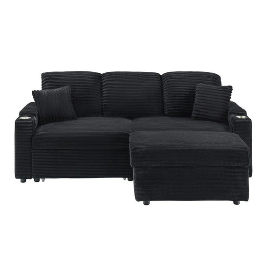 80" Cordylona Sofa, Cup Holder, Ottoman Storage