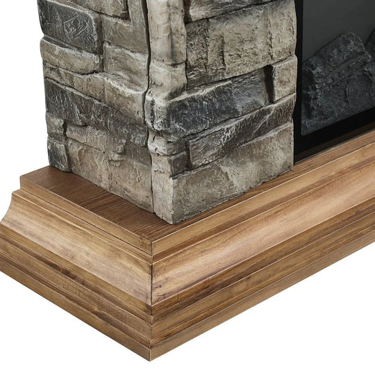 40 In. Faux Stone Freestanding Electric Fireplace - 40" in Width