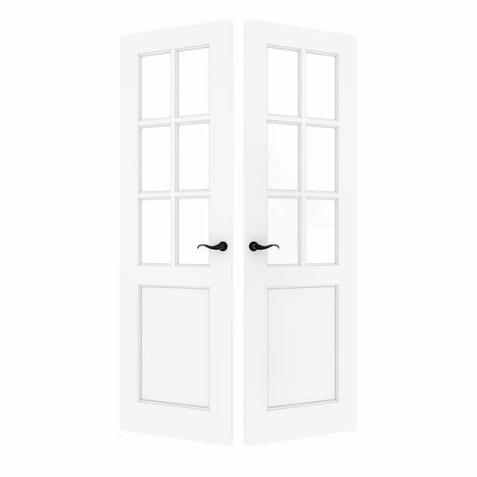 Interior Transparent Glass Doors Solid Wood French Door with Hardware Kit Jamb