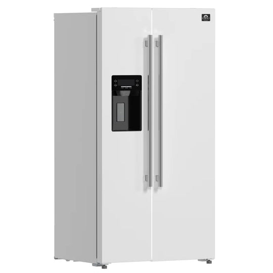 Salerno 36-Inch Side-By-Side 20 Cu.Ft Refrigerator with External Ice & Water Dispenser