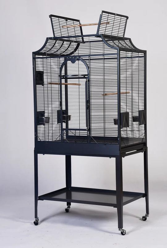 Charlonda 63'' Iron Victorian Top Flight Cage with Wheels