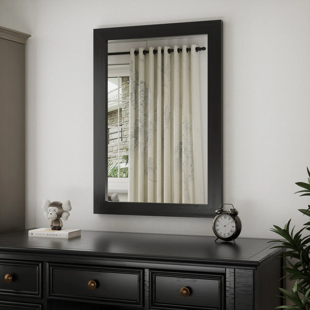Farmhouse Barn Door Solid Wood Frame Bathroom Vanity Wall Mirror