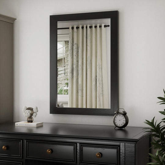 Farmhouse Barn Door Solid Wood Frame Bathroom Vanity Wall Mirror