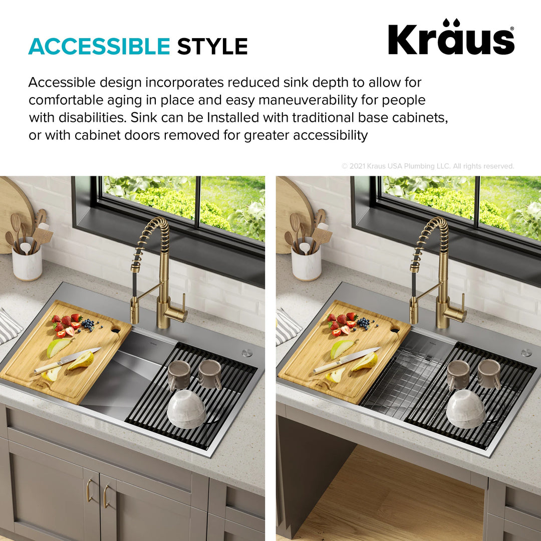 Kore Workstation Drop-In Stainless Steel Kitchen Sink