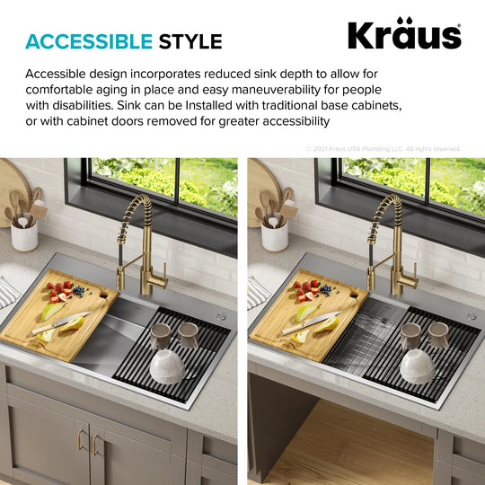 Kore Workstation Drop-In Stainless Steel Kitchen Sink