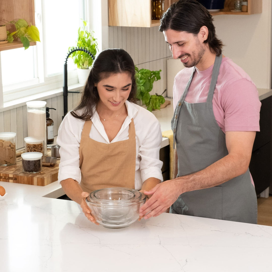 Baker'S Basics 3 Piece Glass Mixing Bowl Set, Multi-Size