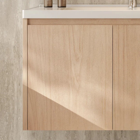 Modern 35.8" Wall-Mounted Single Bathroom Vanity with Ceramic Top