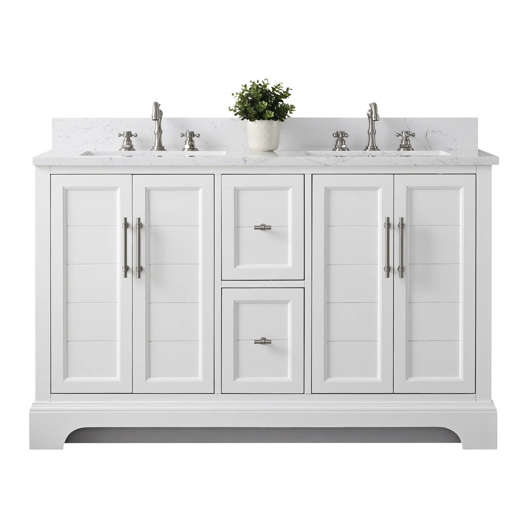 54" Double Sink Bathroom Vanity with Top & Backsplash