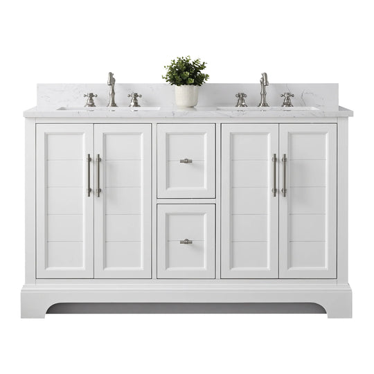 54" Double Sink Bathroom Vanity with Top & Backsplash