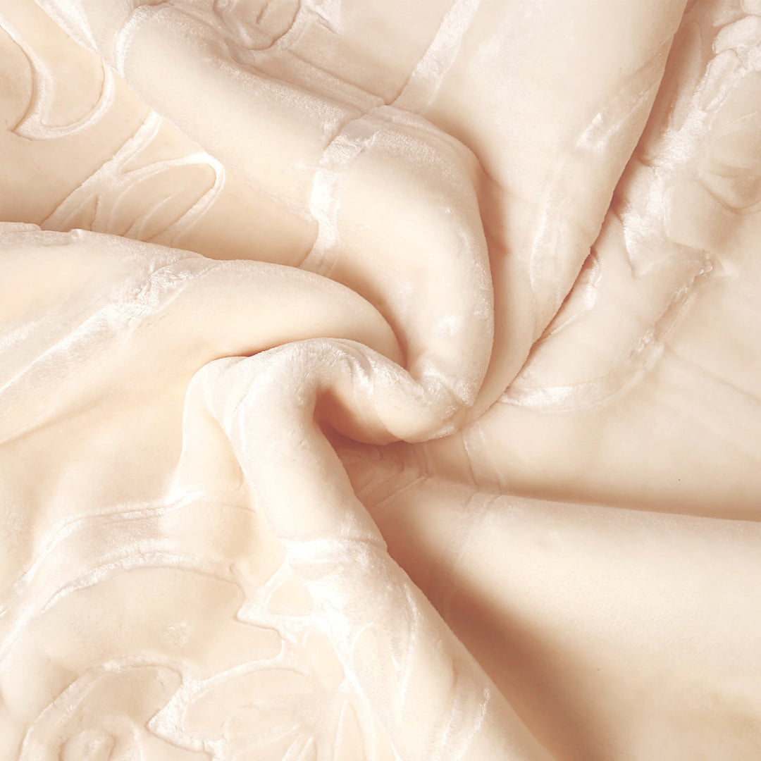 Embossed Floral Bed Blanket 85"X95" - 9Lbs