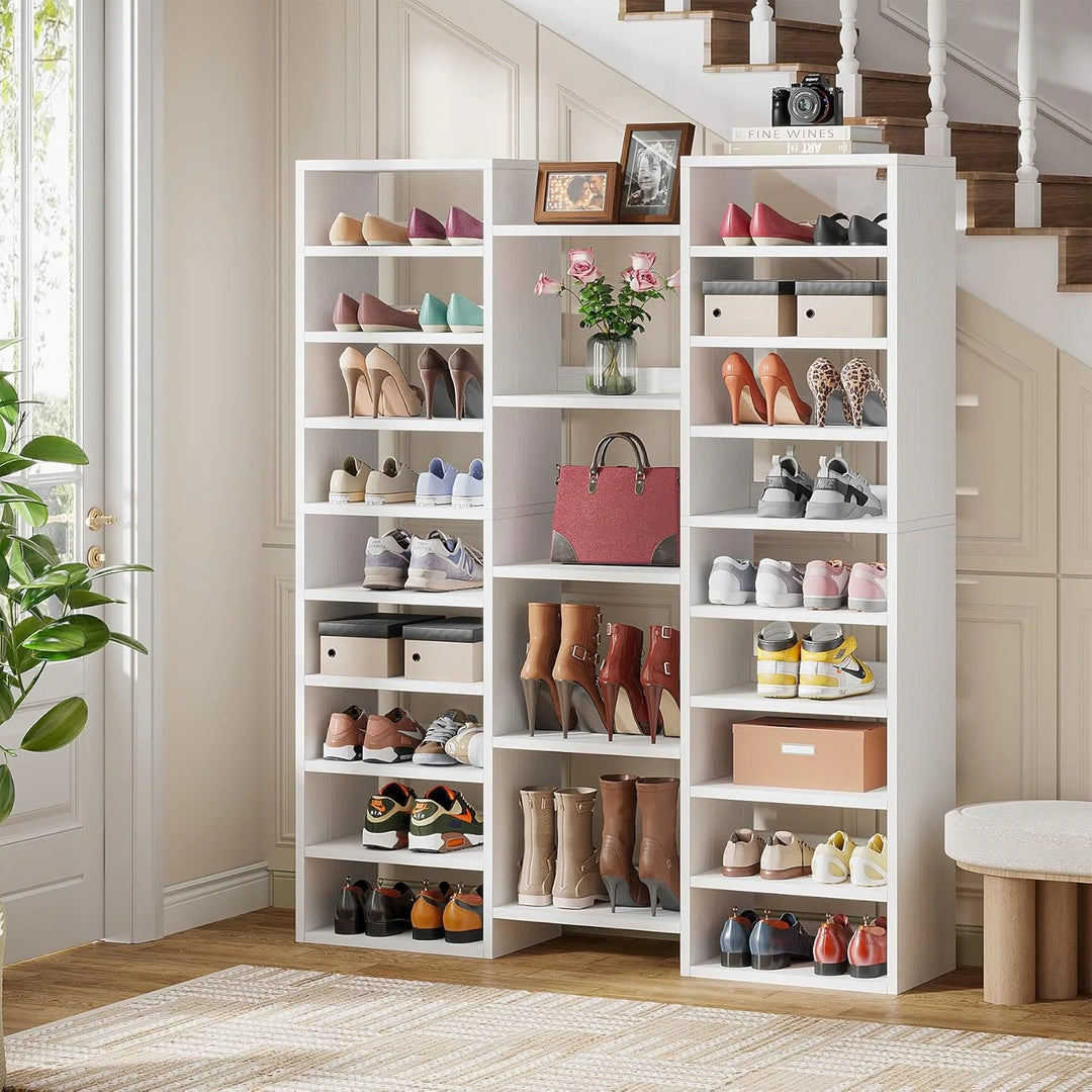 14-Tier Shoe Rack, 46 Pairs Freestanding Tall Entryway Shoe Organizer