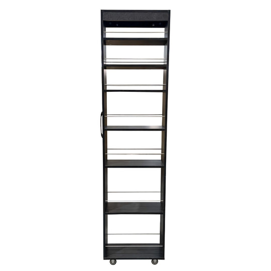 7-Tier Rolling Storage Shelf, Modern Pull-Out Organizer with Single-Sided Access for Kitchen, Living Room, Pantry