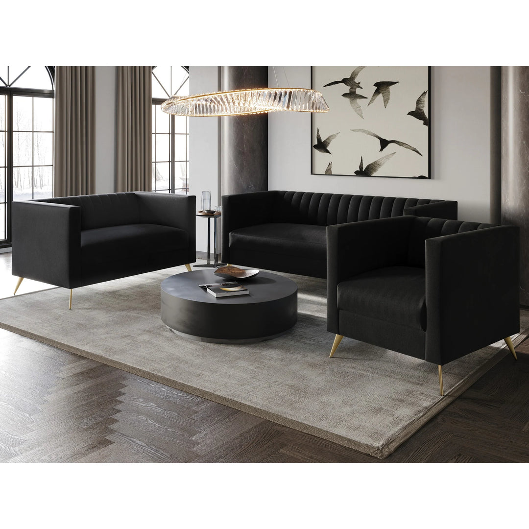 Clayfell Weiss Velvet Square Arm Chair/ Loveseat/ Sofa