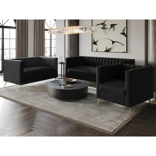 Clayfell Weiss Velvet Square Arm Chair/ Loveseat/ Sofa