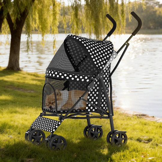 Pet Stoller Dog Cat Stoller Comfortable Lightweight Stroller with Adjustable Canopy