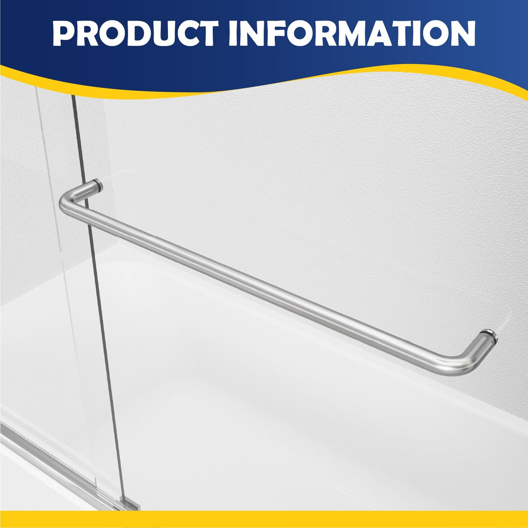 55-59" W X 56" H Bath Tub Semi-Frameless Sliding Shower Door