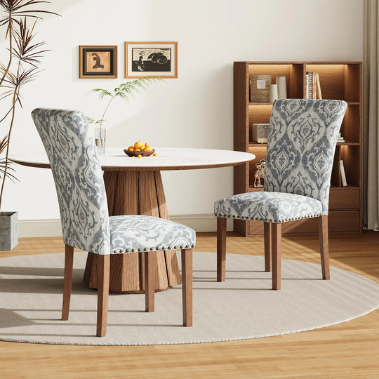 RENEWLINE Dining Chairs, Fabric with Nailhead Trim and Wood Legs