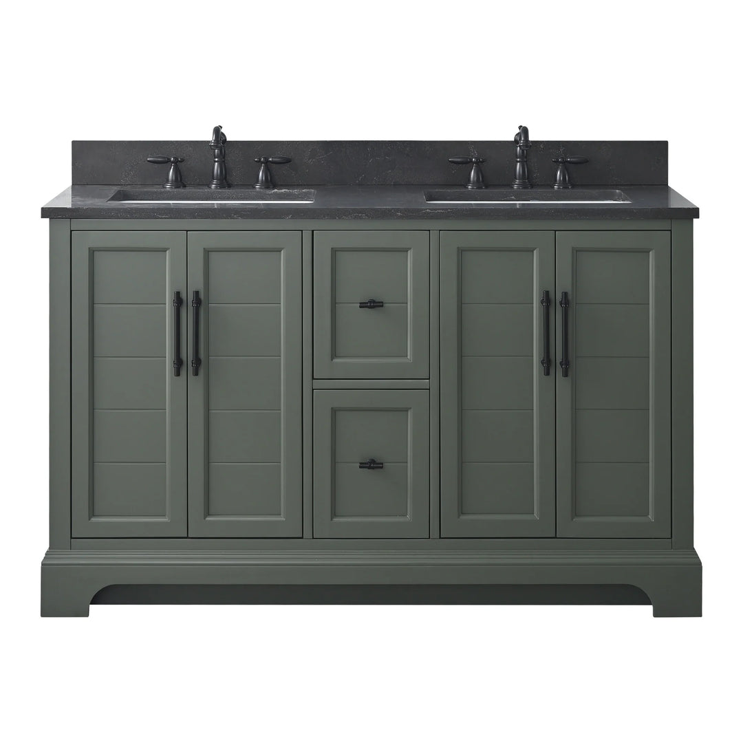54" Double Sink Bathroom Vanity with Top & Backsplash