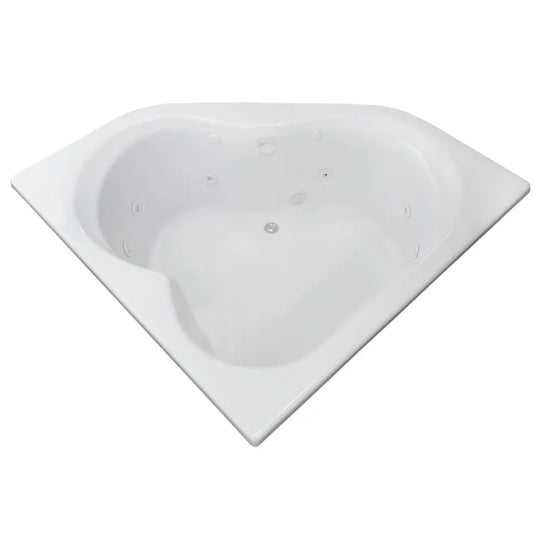 Cascade 60 X 60 Corner Whirlpool Jetted Bathtub in White