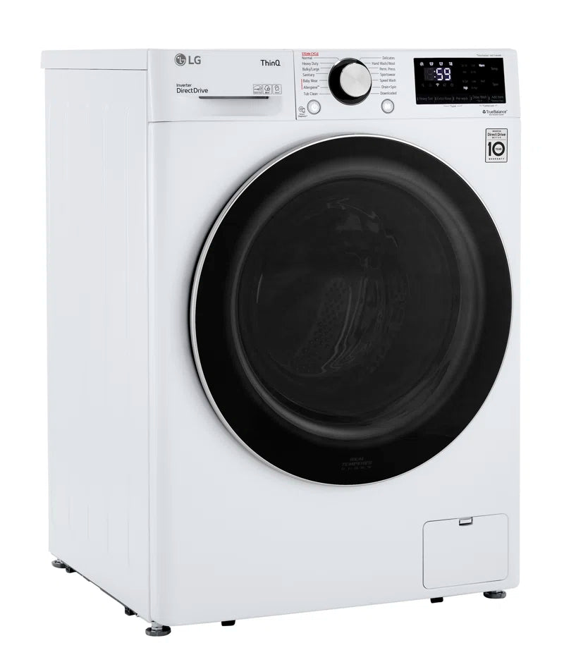 Smart Wi-Fi Enabled Compact Front Load Washer with Built-In Intelligence, White, 2.4 Cu. Ft.