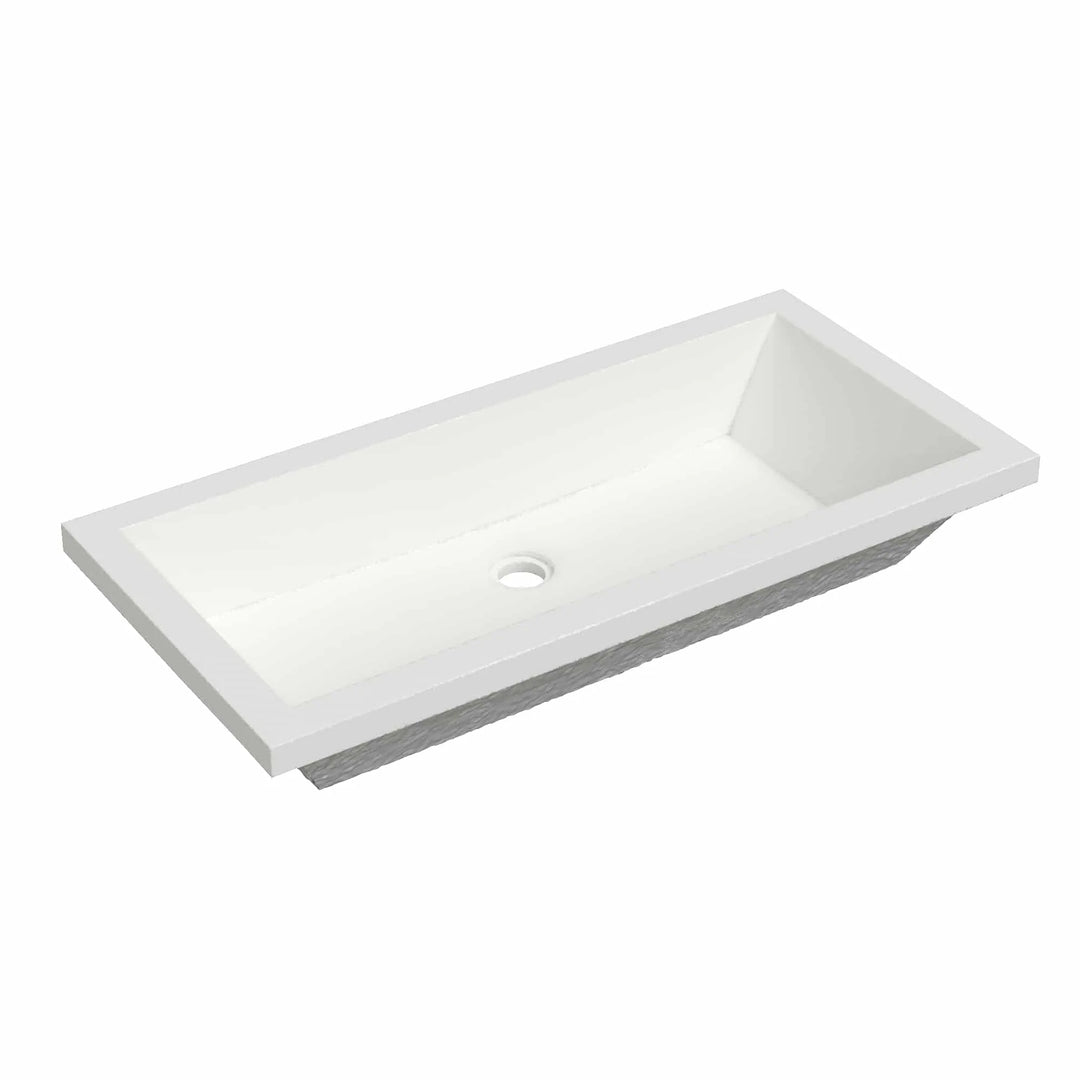 Arcata Nativestone Concrete Undermount Trough Bathroom Sink