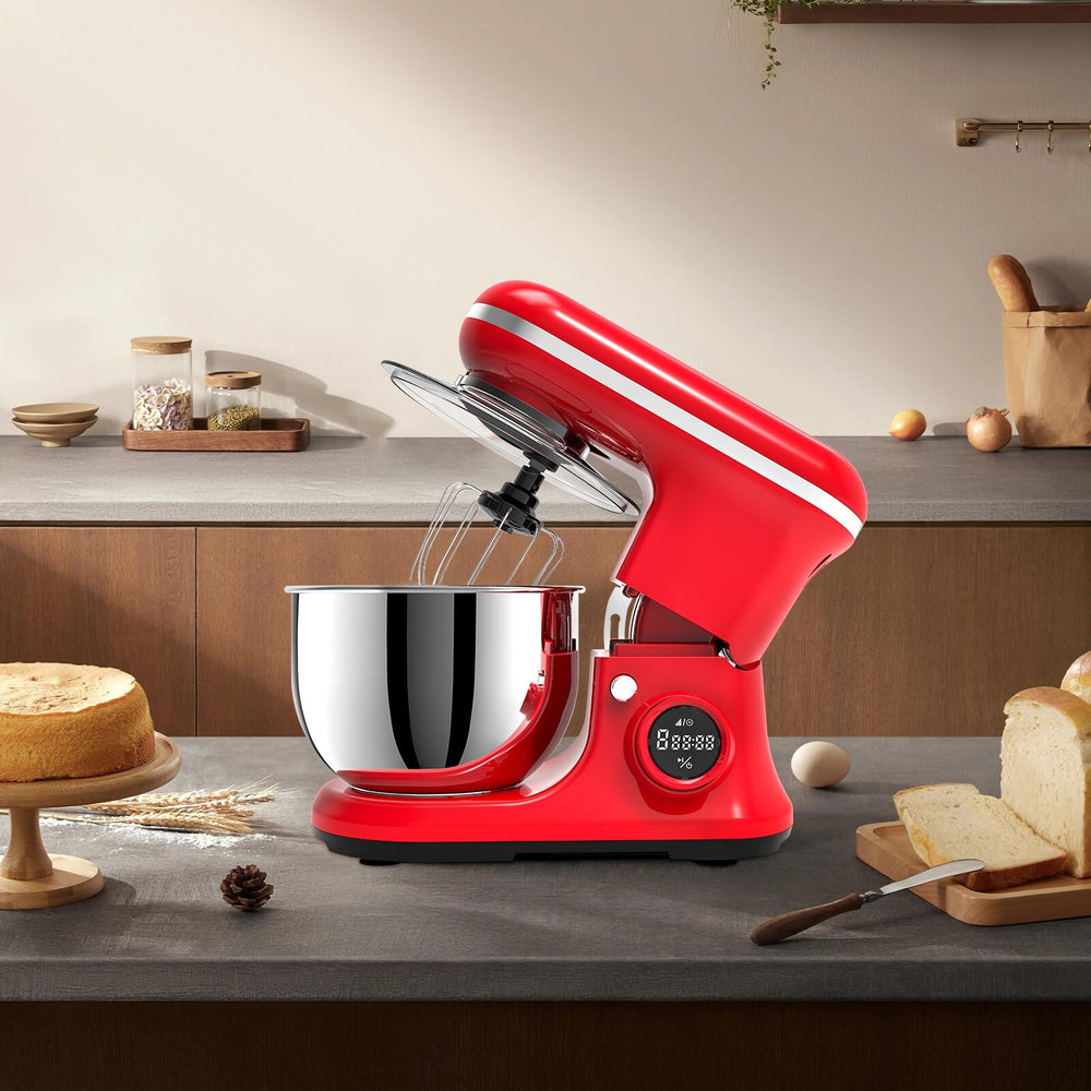 5.3 Qt Digital Display Stand Kitchen Food Mixer 6 Speed with Egg Whisk, Dough Hook & Flat Beater
