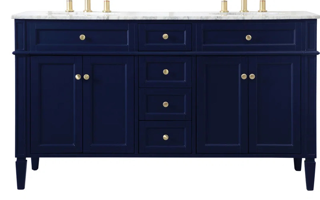Rivers 60'' Double Bathroom Vanity with Marble Top