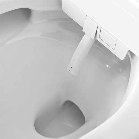 Smart Toilet Bidet Combo with Self-Cleaning Nozzle, Heated Seat, Night Light, Knob Control, Power Outage Flushing, Soft Close