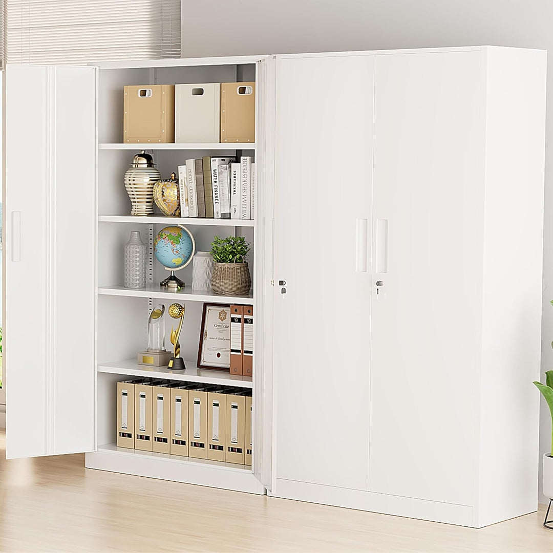 71'' H Metal Garage Storage Work Cabinet with Locking Doors and Adjustable Shelves