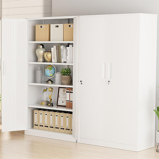 71'' H Metal Garage Storage Work Cabinet with Locking Doors and Adjustable Shelves