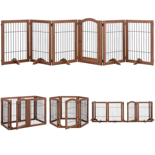 Serra Wire Pet Free Standing Gate with Two Pairs of Support Feet