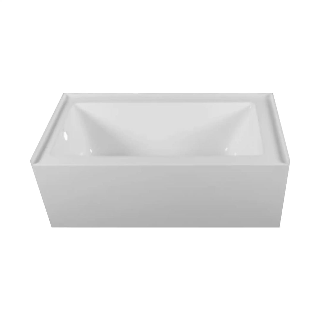 Acrylic-Fiberglass Soaking Bathtub, White. Alcove/Apron Front