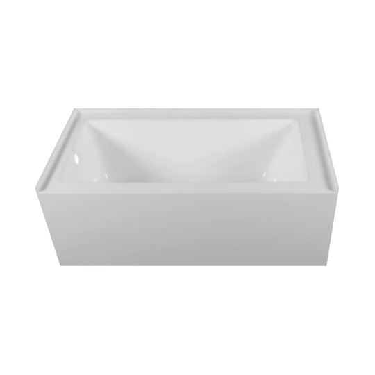 Acrylic-Fiberglass Soaking Bathtub, White. Alcove/Apron Front