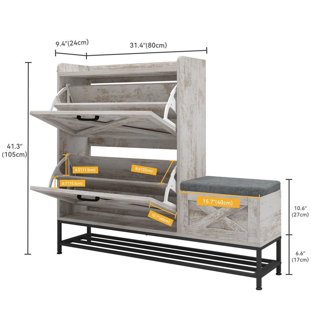 Shoe Storage Cabinet with Drawers Entryway Shoe Storage
