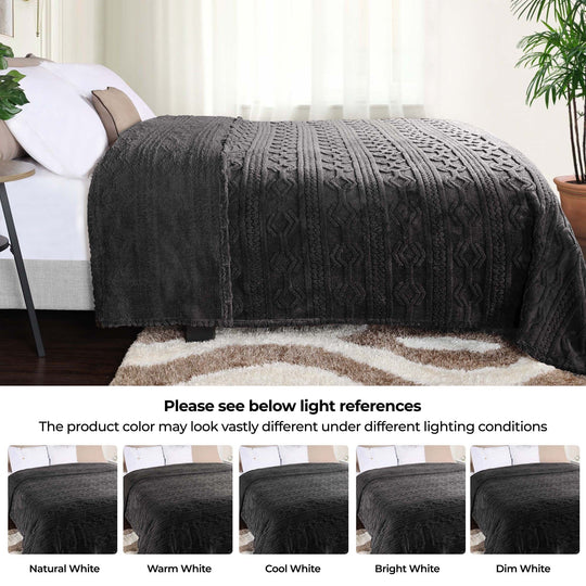 Arctic Boho Jacquard Plush Fluffy Fleece Blanket