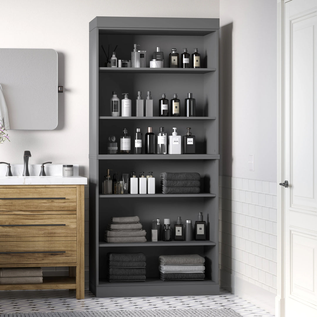 100% Solid Wood Bathroom & Laundry Storage Cabinet, Raised Panel Doors, Adjustable Shelves, 32" Wide, 71.5" Tall