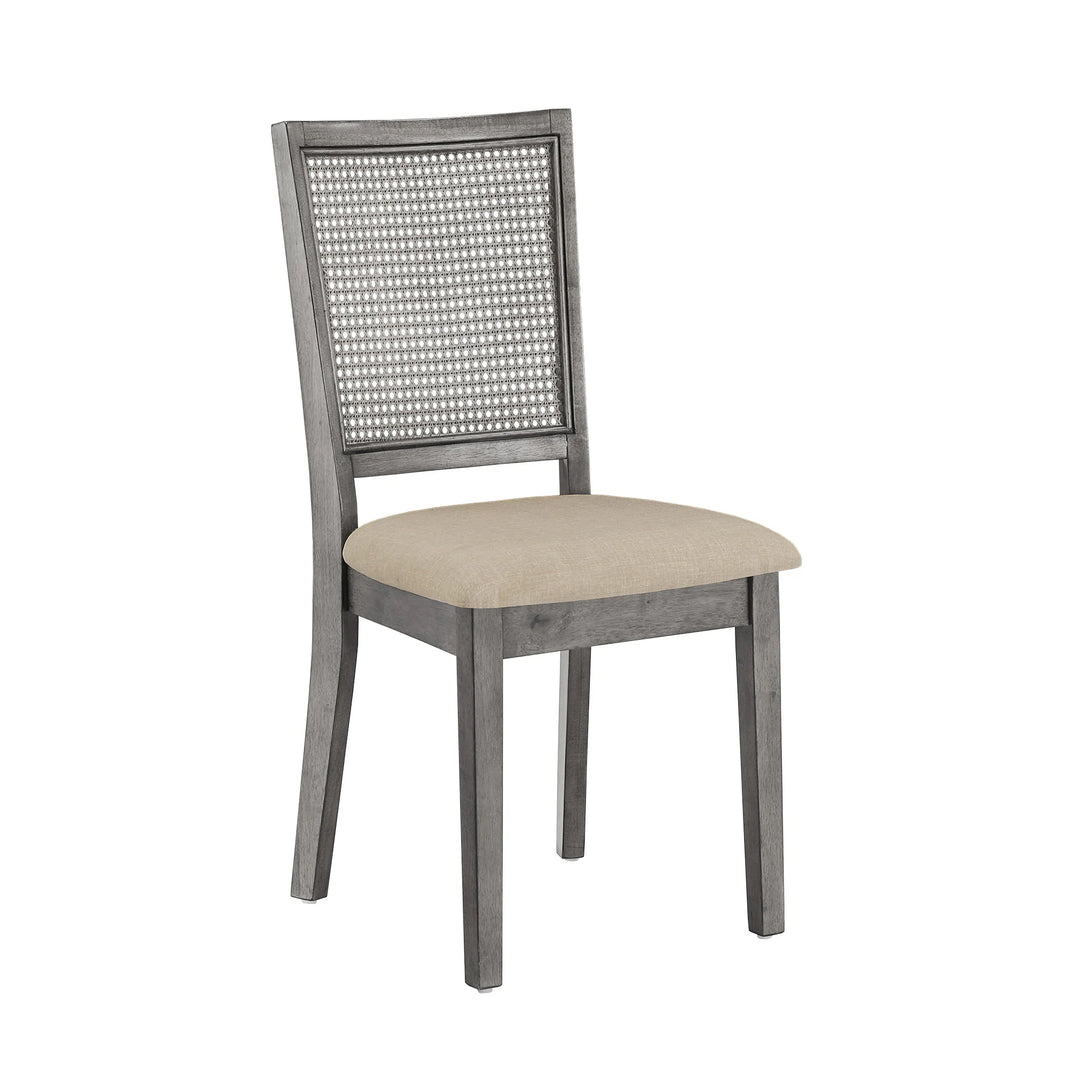 Eleanor Beige Linen Rattan Dining Chairs (Set of 2) by  Classic
