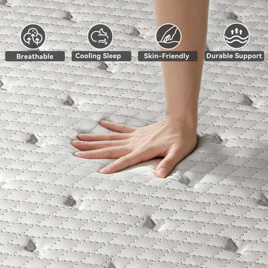 12-Inch Hybrid Mattress with Memory Foam Comfort & Individually Wrapped Coils