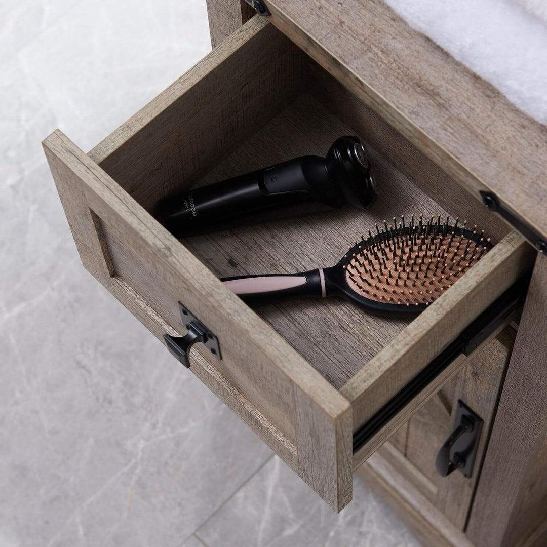 Farmhouse Slim Bathroom Storage Cabinet, 68" Tall Storage Cabinet