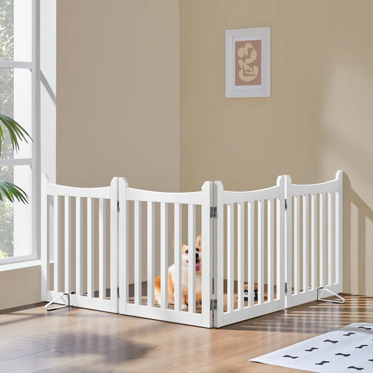 79.5" Long and 24" Tall Freestanding Wooden Dog Gate