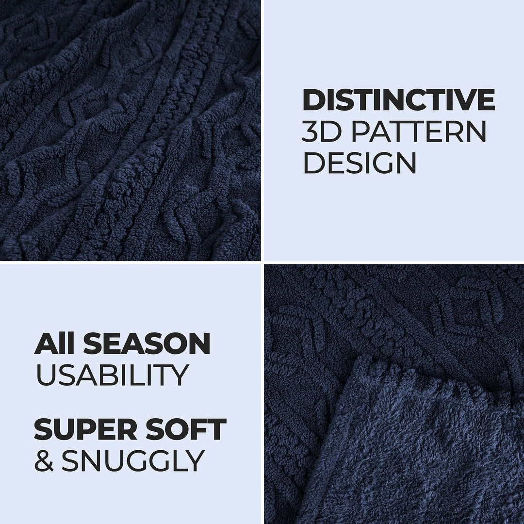 Arctic Boho Jacquard Plush Fluffy Fleece Blanket