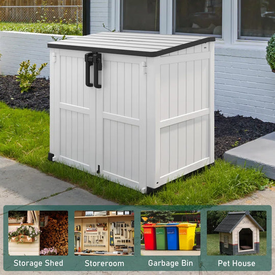 51.1''W Outdoor Resin Horizontal Storage Shed-280 Gallon