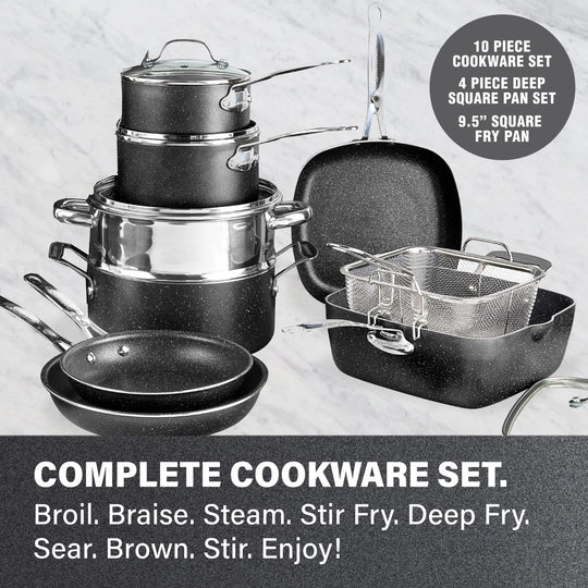 20 Piece Nonstick Aluminum Cookware and Bakeware Set