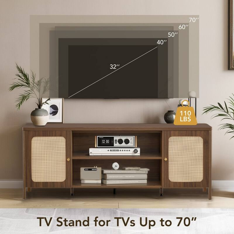 62" Bohemian TV Stand Modern Media Console Entertainment Center