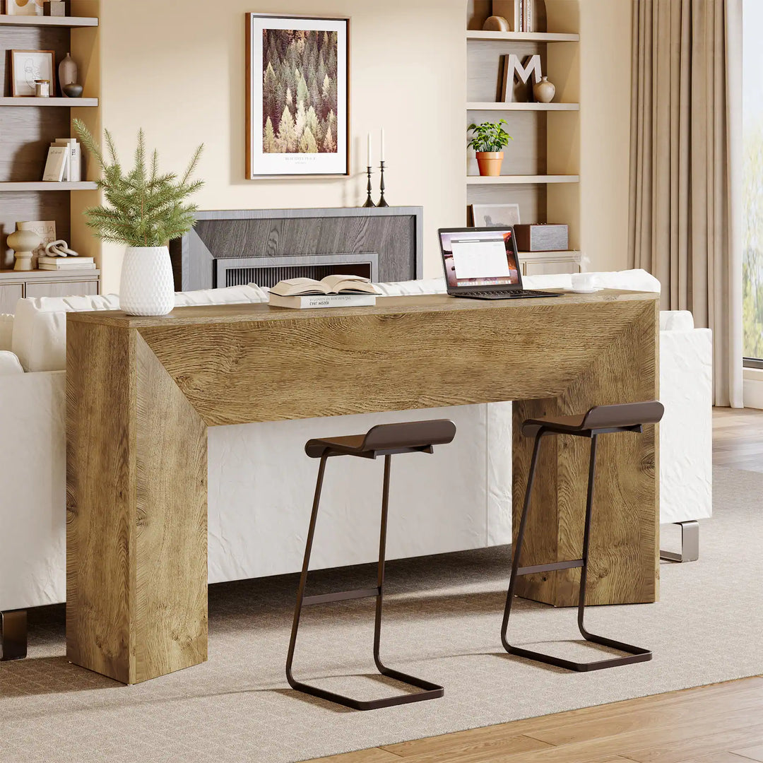 63 Inches Long Black Console Table for Entryway Living Room - 63" W X 11.8" D X 32.3" H
