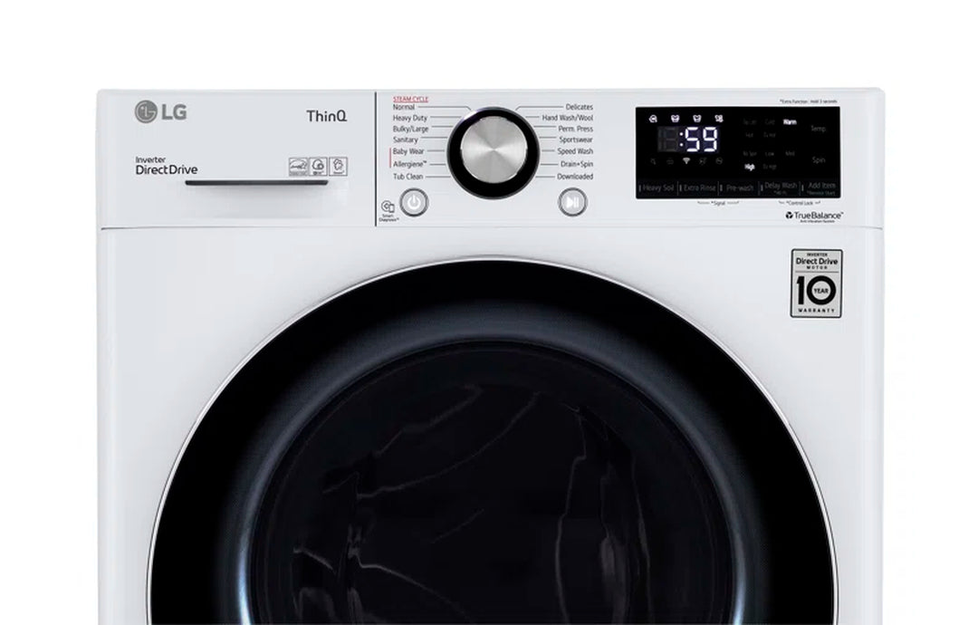 Smart Wi-Fi Enabled Compact Front Load Washer with Built-In Intelligence, White, 2.4 Cu. Ft.